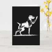 Carte Chien Pointer Trouduc Trou Pointer Allemand à poil (Fleur jaune)
