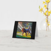 Carte Chien pointeur À poils durs allemand (Fleur jaune)