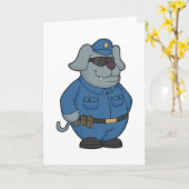 Carte Chien Policier police (Fleur jaune)