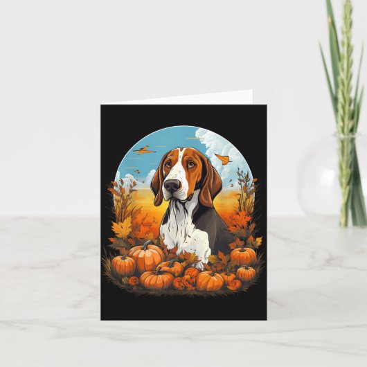 Carte Chien Pompier Treeing Walker Coonhound Halloween (Devant)