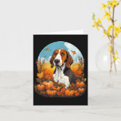 Carte Chien Pompier Treeing Walker Coonhound Halloween (Fleur jaune)
