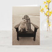 Carte Chien Profitant de la plage (Fleur jaune)