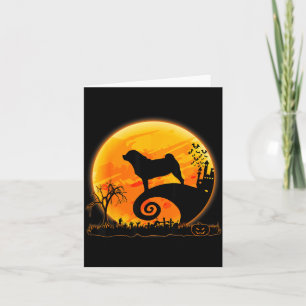 Carte Chien Puggle Et Lune Drôle De Costume De Chien D'H