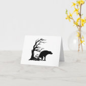 Carte Chien qui fait caca Halloween effrayant (Fleur jaune)