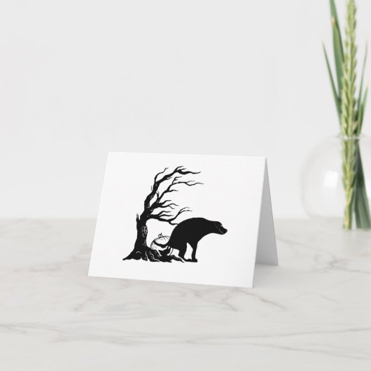 Carte Chien qui fait caca Halloween effrayant (Devant)