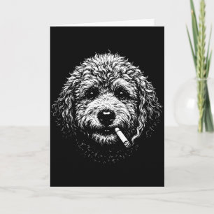 Carte Chien qui fume une cigarette Drôle Stupide Goldend