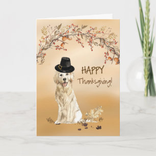 Carte Chien Retriever doré Chapeau de Pèlerin drôle Acti