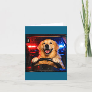 Carte Chien retriever doré drôle conduisant un mème de c