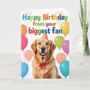 Carte Chien Retriever Doré Drôle Joyeux Anniversaire