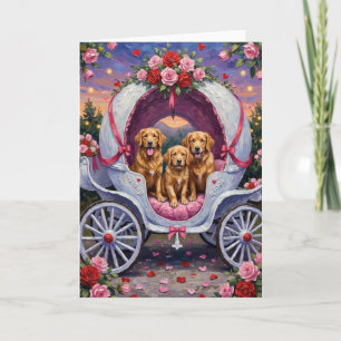 Carte Chien Retriever doré Saint-Valentin