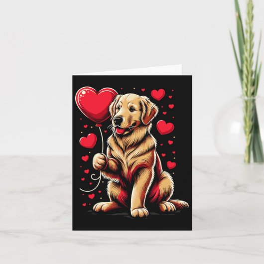 Carte Chien Retriever Doré Saint-Valentin Propriétaire d (Devant)
