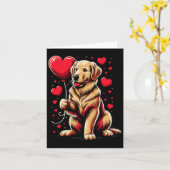 Carte Chien Retriever Doré Saint-Valentin Propriétaire d (Fleur jaune)