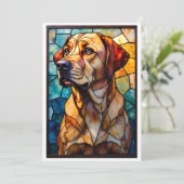 Carte Chien Retriever du Labrador de Style Vitrail Plat (Debout devant)