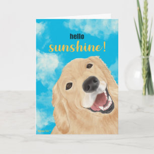 Carte Chien Rétriver Doré Bonjour Soleil