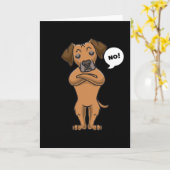 Carte Chien Rhodesian Ridgeback têtu drôle (Fleur jaune)