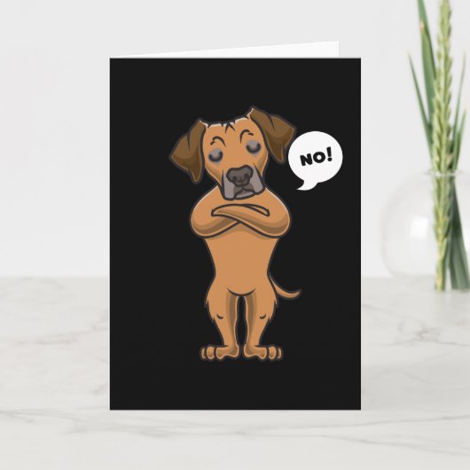 Carte Chien Rhodesian Ridgeback têtu et drôle (Devant)