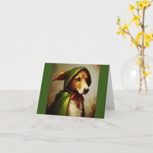 Carte Chien Robin Hood (Fleur jaune)