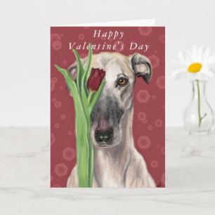 Carte Chien romantique avec Flower Valentine's Day Card