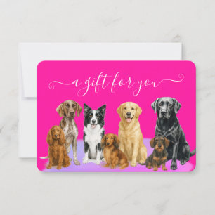 Carte Chien rose Grooming Animaux de compagnie Embarquem