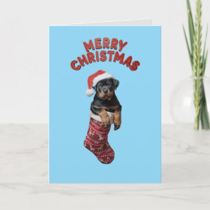 Carte Chien Rottweiler Mignon Noël