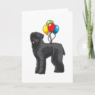 Carte Chien russe Terrier noir avec des ballons