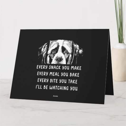 Carte Chien Saint Bernard Chaque collation que vous fait (Dos)
