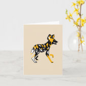Carte Chien sauvage d'Afrique cool - Chien peint - Faune (Fleur jaune)