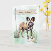 Carte Chien sauvage d'Afrique reproduit sous le signe de (Fleur jaune)