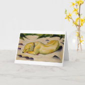 Carte Chien se situant dans la neige - Franz Marc (Fleur jaune)