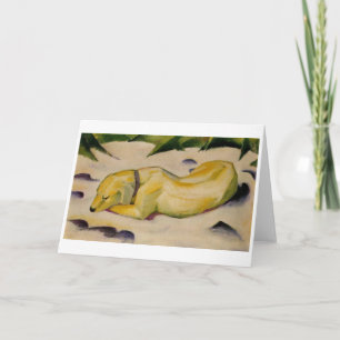 Carte Chien se situant dans la neige - Franz Marc