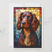 Carte Chien Setter Spaniel de style vitrail (Devant)