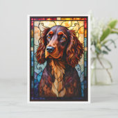 Carte Chien Setter Spaniel de style vitrail (Debout devant)