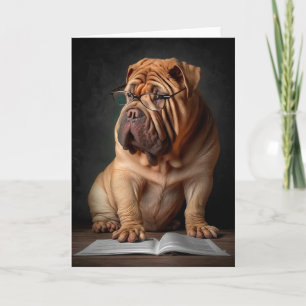 Carte Chien Shar Pei Intelligent avec Conception de Livr