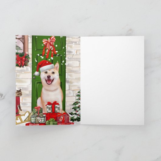 Carte Chien Shiba Inu Noël  (Intérieur)