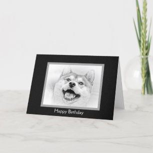 Carte Chien Shiba Inu souriant