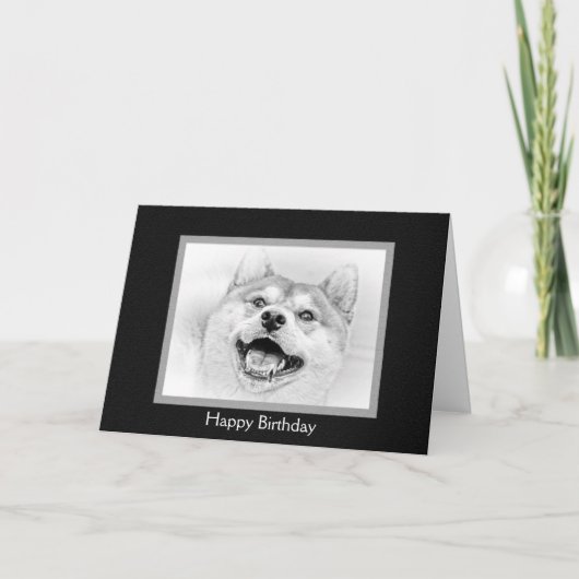 Carte Chien Shiba Inu souriant (Devant)