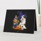 Carte Chien Shih Tzu Sorcière Et Citrouilles Halloween T (Dos)