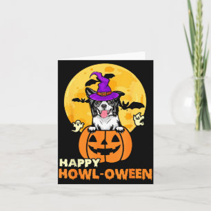 Carte Chien sorcier Border Collie noir et blanc heureux