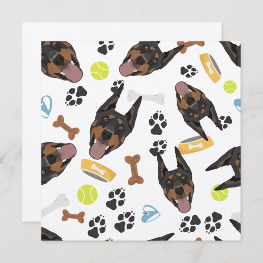 Carte Chien souriant Doberman (Devant / Derrière)