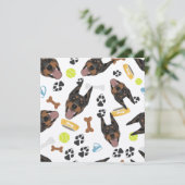 Carte Chien souriant Doberman (Debout devant)