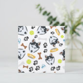 Carte Chien souriant Husky (Debout devant)