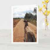 Carte Chien sur Dusty Road (Fleur jaune)