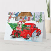 Carte Chien-taureau Anglais En Livraison De Noël Camion (Devant)