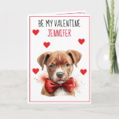 Carte Chien Taureau Brown Je t'ai malmenée Valentine (Devant)