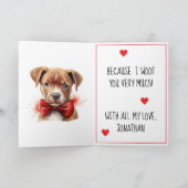 Carte Chien Taureau Brown Je t'ai malmenée Valentine (Intérieur)