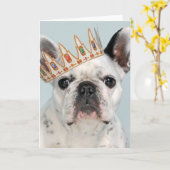 Carte Chien-taureau français avec couronne (Fleur jaune)