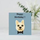 Carte Chien-taureau français avec cravate (Debout devant)