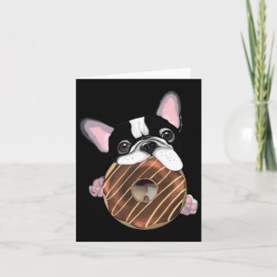 Carte Chien-taureau Français Et Donat Au Chocolat
