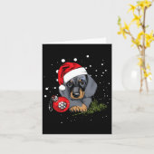 Carte Chien teckel arbre de Noël lumière Santa cadeau de (Fleur jaune)