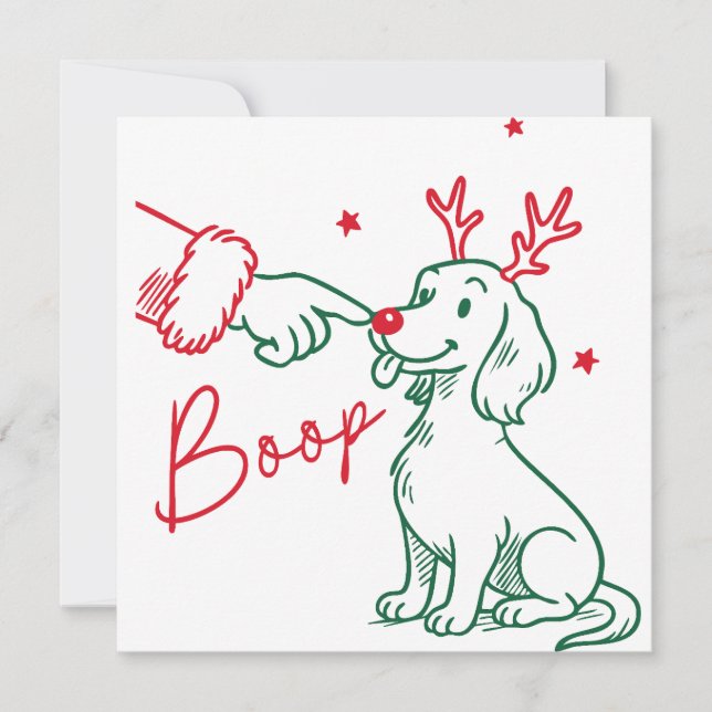 Carte Chien teckel Boop de Noël (Devant)